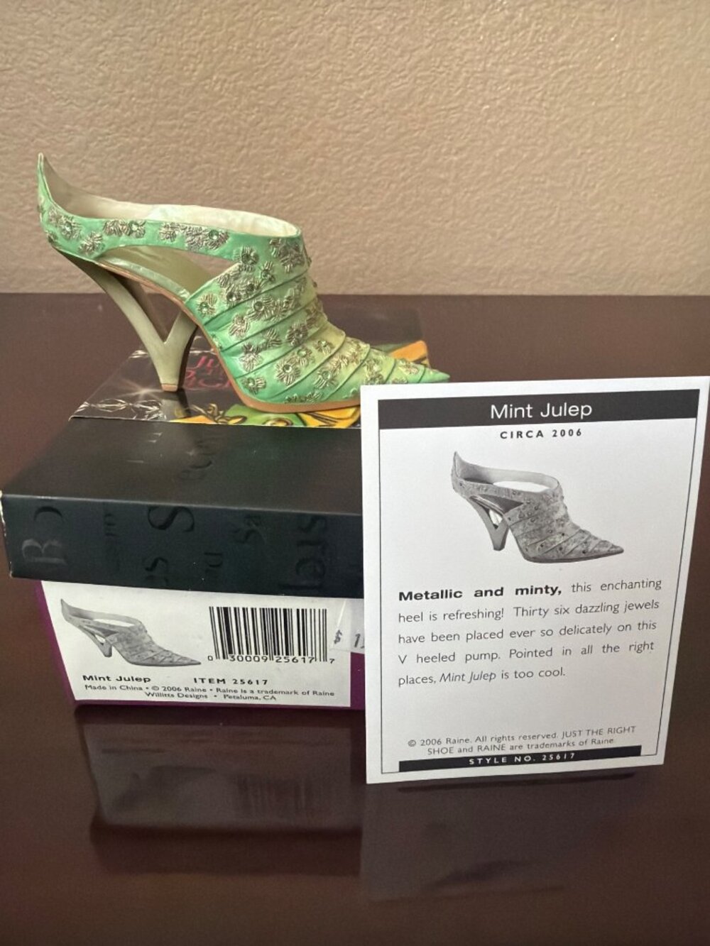 2006 Just The Right Shoe by Raine "Mint Julep" #25617 NEW in Box - Picture 10 of 13